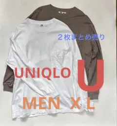 UNIQLO ユニクロU クルーネックT長袖　MEN X L ２枚まとめ売りのサムネイル
