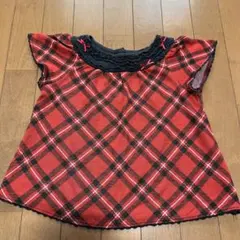 赤と黒のチェック柄チュニック 110