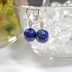 天然石 サファイア フックピアス ゴールドカラー - メルカリ
