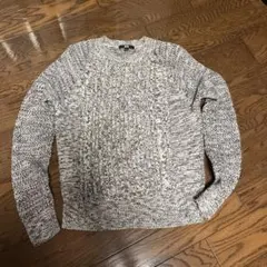 ケーブルニットセーター Ｌサイズ ホワイト・ブラック