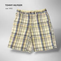 TOMMY HILFIGER チェック ショートパンツ W32ベージュ系