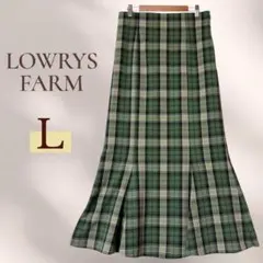 LOWRYS FARM マーメイドスカート L ロングスカート L チェック柄