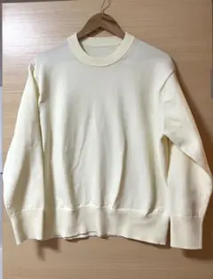 春ニット アイボリー シンプル長袖 きれいめ オフィスカジュアル 大人カジュアル