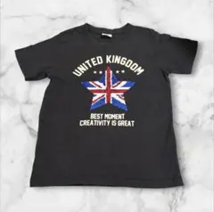 ✨オシャレ✨ 140cm 柄が変わる 半袖 Tシャツ ユニオンジャック UK 黒