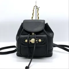 【GIANNI VERSACE】ミニリュック　サンバースト　レザー　ブラックのサムネイル