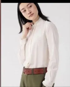 UNIQLO イネス　ユニクロ　コットンフリルシャツ　Lサイズ