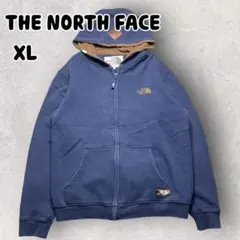 海外限定 ザノースフェイス ジップアップ フーディ パーカー ネイビー XL