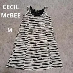CECIL McBEE ノースリーブワンピース ボーダー柄