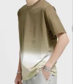 美品 ナノユニバース グラデーション Tシャツ L ブラウン系 ディップダイ 綿