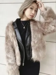 ⭐︎さん専用　新品！！GYDAグレー フード付きファーコート ⭐︎さん専用 新品！！GYDAグレー フード付きファーコート