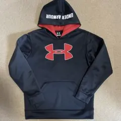 150【UNDER ARMOUR】裏起毛パーカー 黒YLG