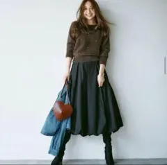 フレアスカート 、バルーンスカート　ブラック ベルト付き