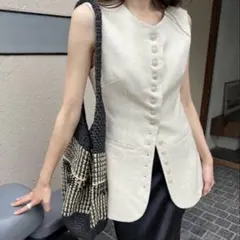 GYPSOPHILA ジプソフィア　ノーカラーマニッシュベスト