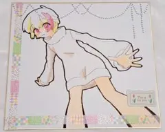 手描きイラスト 色紙 原画 ペン画 色鉛筆 一点物 女の子 オリジナル アナログ