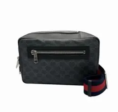GUCCI ボディバッグ ブラック レザー GGパターン