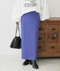 discort ナローニットスカート パープル