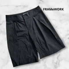 FRAMeWORK フレームワーク ショートパンツ コットン67% 黒　38