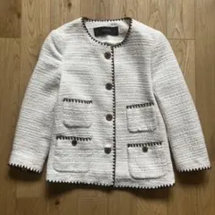 Zara ツイード　ホワイト　ジャケットXS S