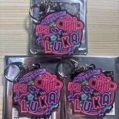 ボカロ　ピアプロ　巡音ルカ　ロゴ　ネオン　アクキー　アクリルキーホルダー　3点