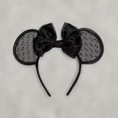 【ほぼ新品】ディズニー シースルーカチューシャ ミニー BK