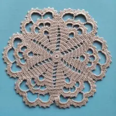 ハンドメイド　レース編み　ベージュのサムネイル