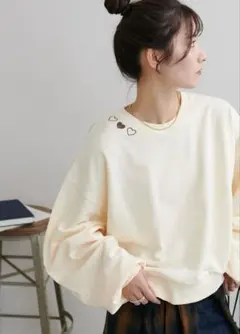 Discoat 袖ボリュームコンパクトロゴスウェット