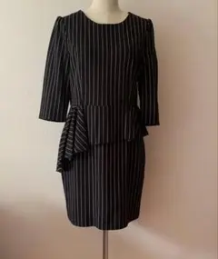 ストライプ ペプラムフォーマルドレス 9500→8900