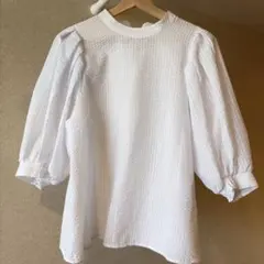 【美品】クラシカルエルフ Lサイズ 半袖ブラウス シャツ ホワイト 白 夏