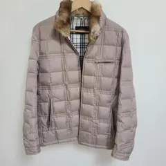 バーバリーブラックレーベル ファー ダウンジャケット キルティング 襟ファー