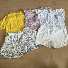 キッズ服5点セット Tシャツ・ショートパンツ・スカート