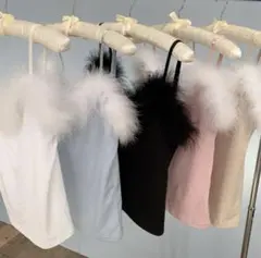 treatürself ファーキャミソール ホワイトのサムネイル