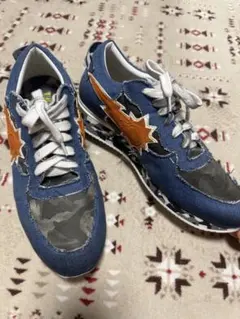 URBAN SAN スニーカー　ブルー×カモフラのサムネイル