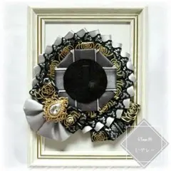 痛ロゼット 痛バッグ 痛バ ロゼット 57mm 黒 リボン C-グレー