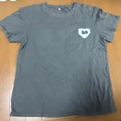 AIGAIBOLA ハートプリント 半袖 Tシャツ グレー