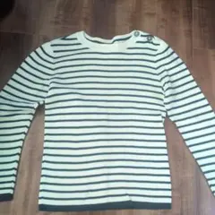 H&Mストライプ 長袖カットソー ボタン付き