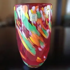 KAMEI GLASS カメイガラス 花瓶 フラワーベース 赤 マルチカラーのサムネイル