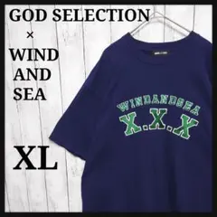 【希少XL】ウィンダンシー × ゴッドセレクション　　　刺繍　カレッジ　Tシャツ