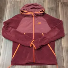 Nike フリースフード付きパーカー バーガンディ/オレンジ