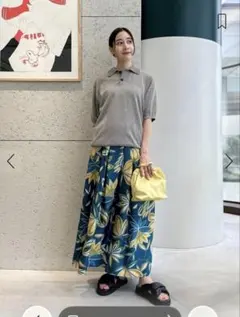 新品定価55000円CABaNシルクツイル COLETTEフラワープリントパンツ 