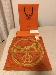 HERMES タオルハンカチ CARRE JACQUARD ORANGEのサムネイル