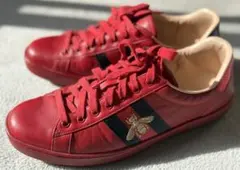 GUCCI エース スニーカー BEE刺繍 シェリーライン レッド 28.5cm