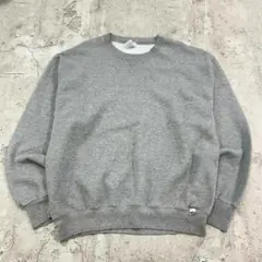 ラッセルアスレティック　前V　無地　ブランク　スウェット　古着　グレー　灰色　L
