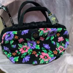 ク*۶様 新品♥　FEILER トートバッグ 花柄 ブラック　タグ付き