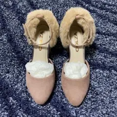 ★新品★GOLZA ピンク スエード ファー付き ハイヒール