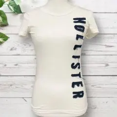 ホリスター　Tシャツ　カットソー　トップス　レディース　ロゴ刺繍　綿100% M