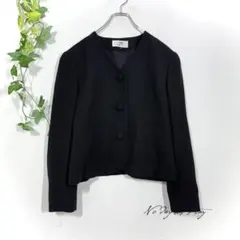 Soir Perle 東京ソワール ノーカラージャケット 冠婚葬祭 ブラック 黒