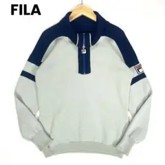 【80s•日本製】 FILA ハーフジップ ウール ニット セーター M メンズ
