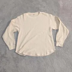 UNIQLO 長袖カットソー ワッフル オフホワイト S