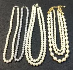 パール ネックレス 4点 MELROSE 他 1連2連3連 #1565-67