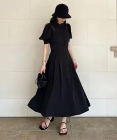 リエンダ ワンピース ビスチェ フレア シャツワンピース ブラック